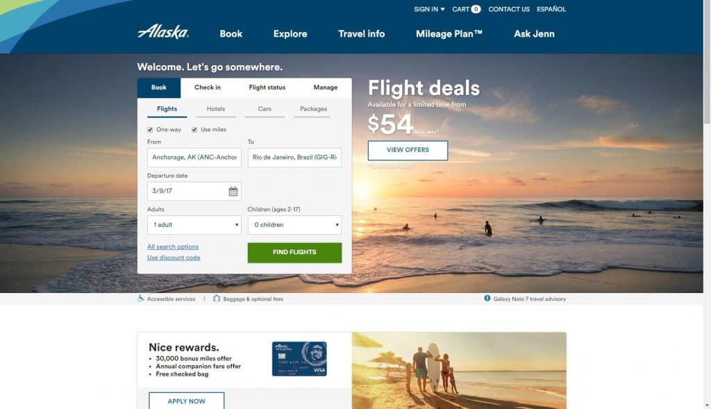 alaska airlines award travel search