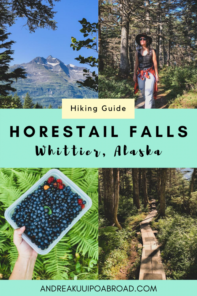 Hike Horsetail Falls Trail in Whittier, Alaska. This boardwalk trail is 2 miles roundtrip and will take you through a magical forest. #alaska #travelalaska #hikingalaska #hiking #whittieralaska