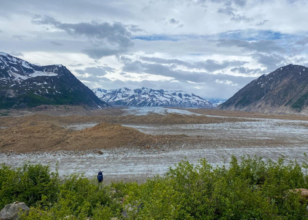 overlooking bremner glacier alaska