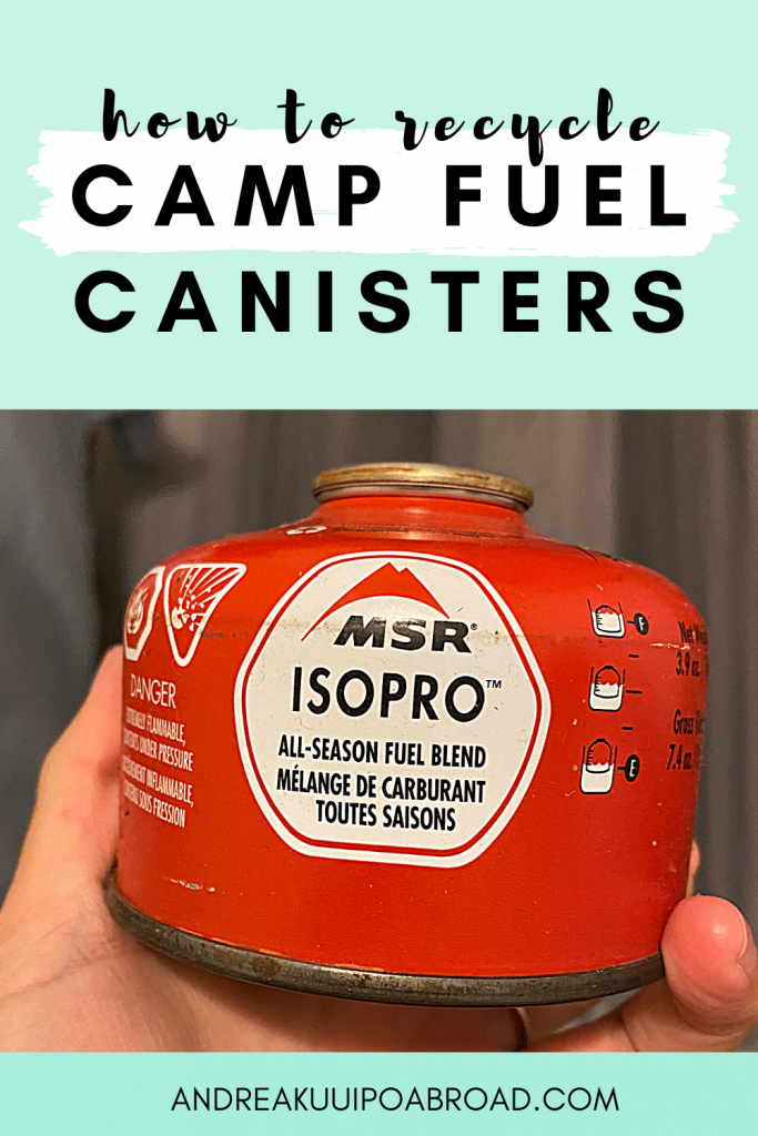 Do you have a box of empty camping fuel canisters sitting in your garage? Learn how to recycle empty gas canisters. #camping #campfuel #recycle #LNT