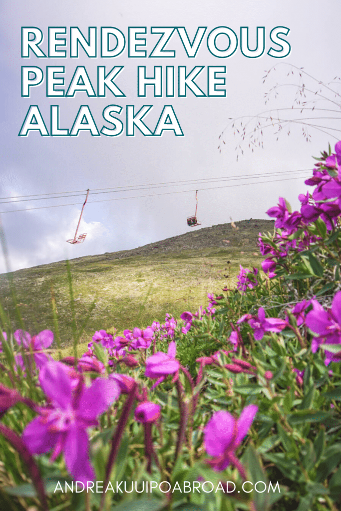 Hike Rendezvous Peak Trail in Arctic Valley Alaska. This 4 mile roundtrip trail is a great day hike near Anchorage and offers incredible views of Eagle River and surrounding mountains. #Alaska #Hike #ArcticValley #WinterHike #TravelAlaska