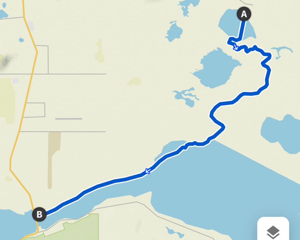 kayak jim lake to knik river map