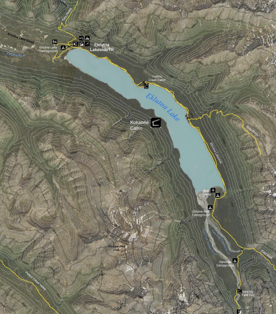 eklutna lake kayak map