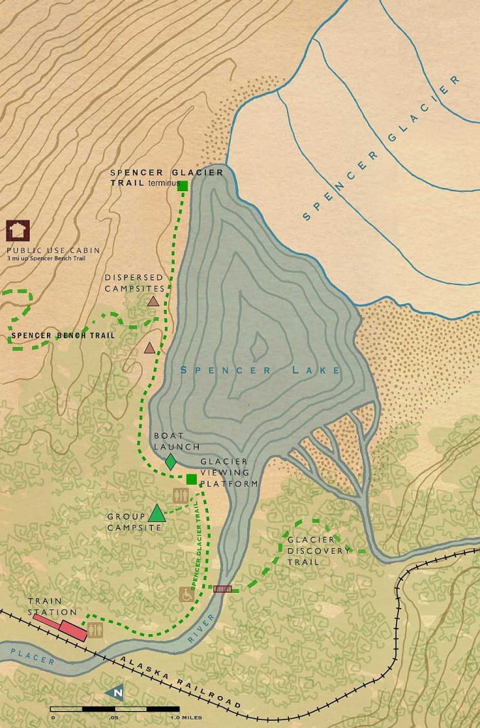 Spencer Glacier Trail Map
