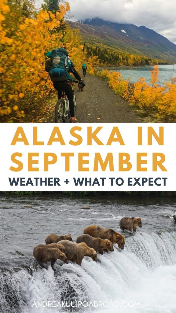 September marks the start of fall in Alaska. The air is crisp and the crowds are gone. I love being in Alaska at this time of year to watch the foliage transition from green to yellow, orange, and red. 

Around mid-September, many tour operators close for the season, but there are still plenty of things to see and do on a vacation in Alaska in autumn. The night skies return, providing visitors a chances to see the Northern Lights.

If you’re considering a September trip to Alaska, this guide will tell you everything you need to know to decide if this is a good time to visit. I've included information about the weather, daylight hours, events, what to pack and wear, and some of my favorite things to do in September.